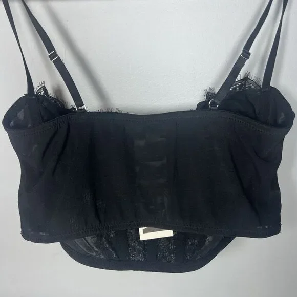 Urban Outfitters Pull Over Corset Top Size S Black NWT New With Tags - Picture 8 of 11